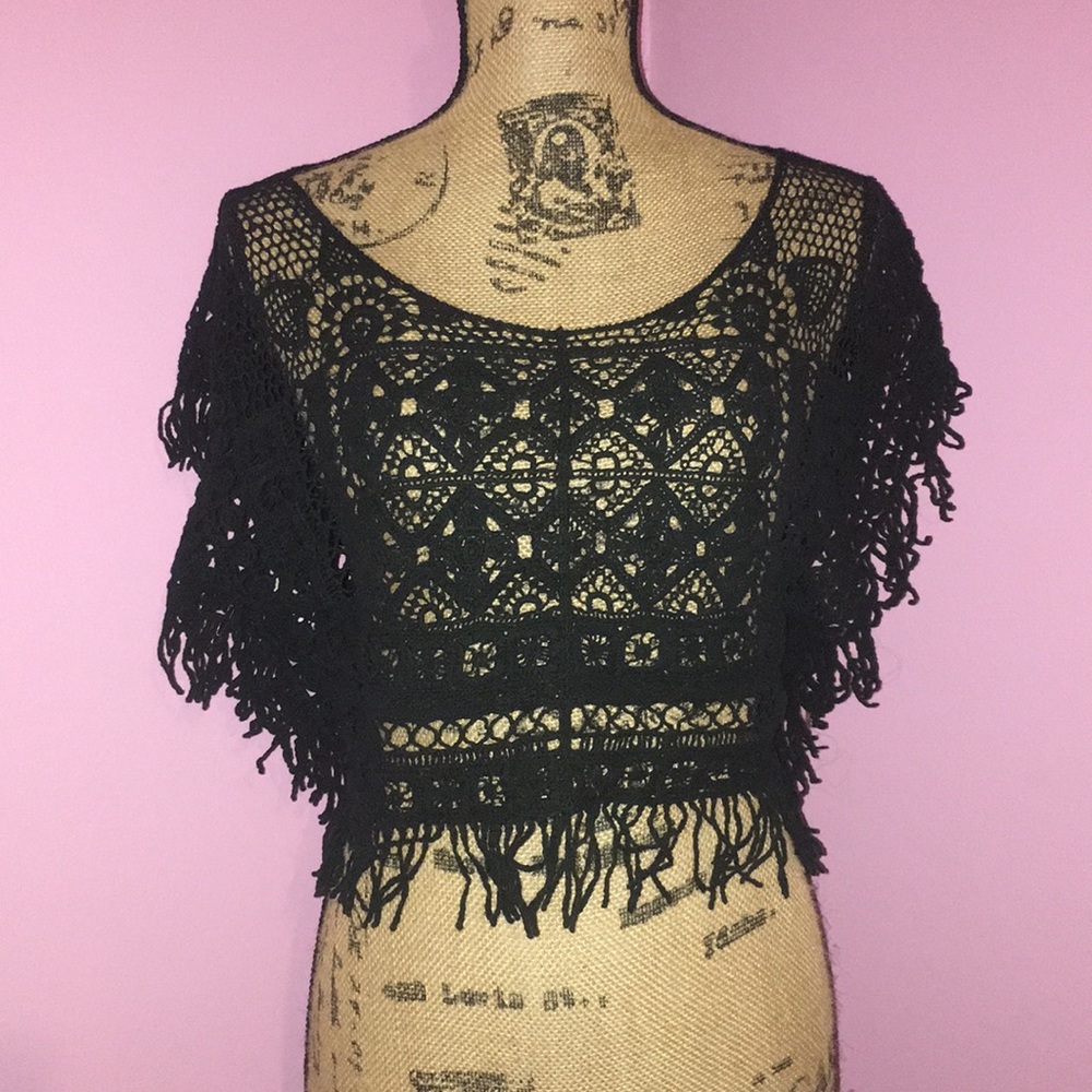 Crochet black top